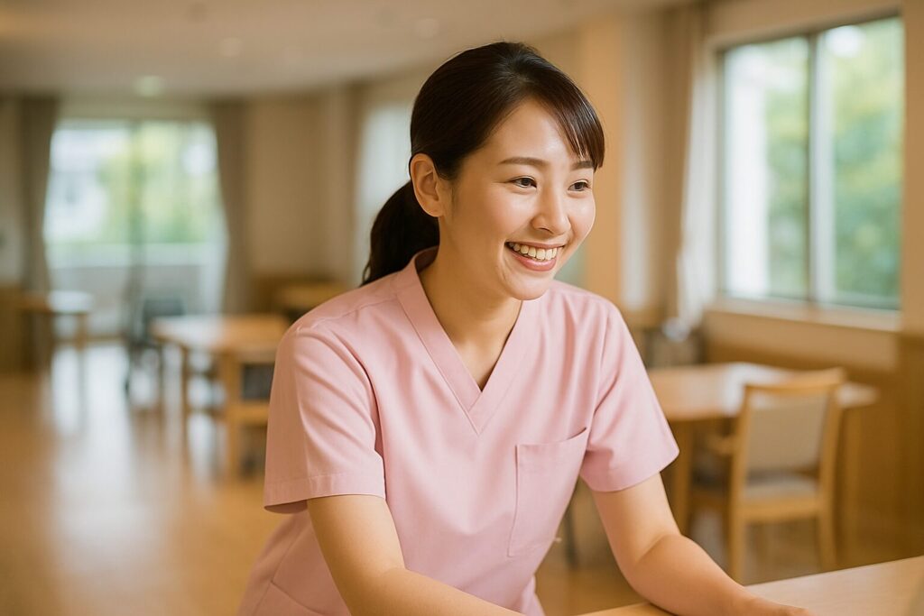 アイキャッチ:転職後の新しい職場で笑顔の看護師(リアル風・自然光・前向きな雰囲気